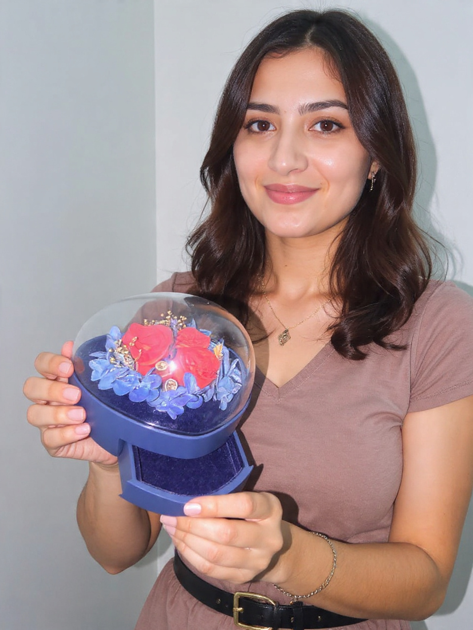 heart shape rose box jewellery storage case wedding valentine's day gift blue heart shape rose box jewellery storage case wedding valentine's day gift blue