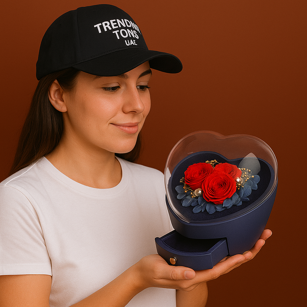 heart shape rose box jewellery storage case wedding valentine's day gift blue heart shape rose box jewellery storage case wedding valentine's day gift blue